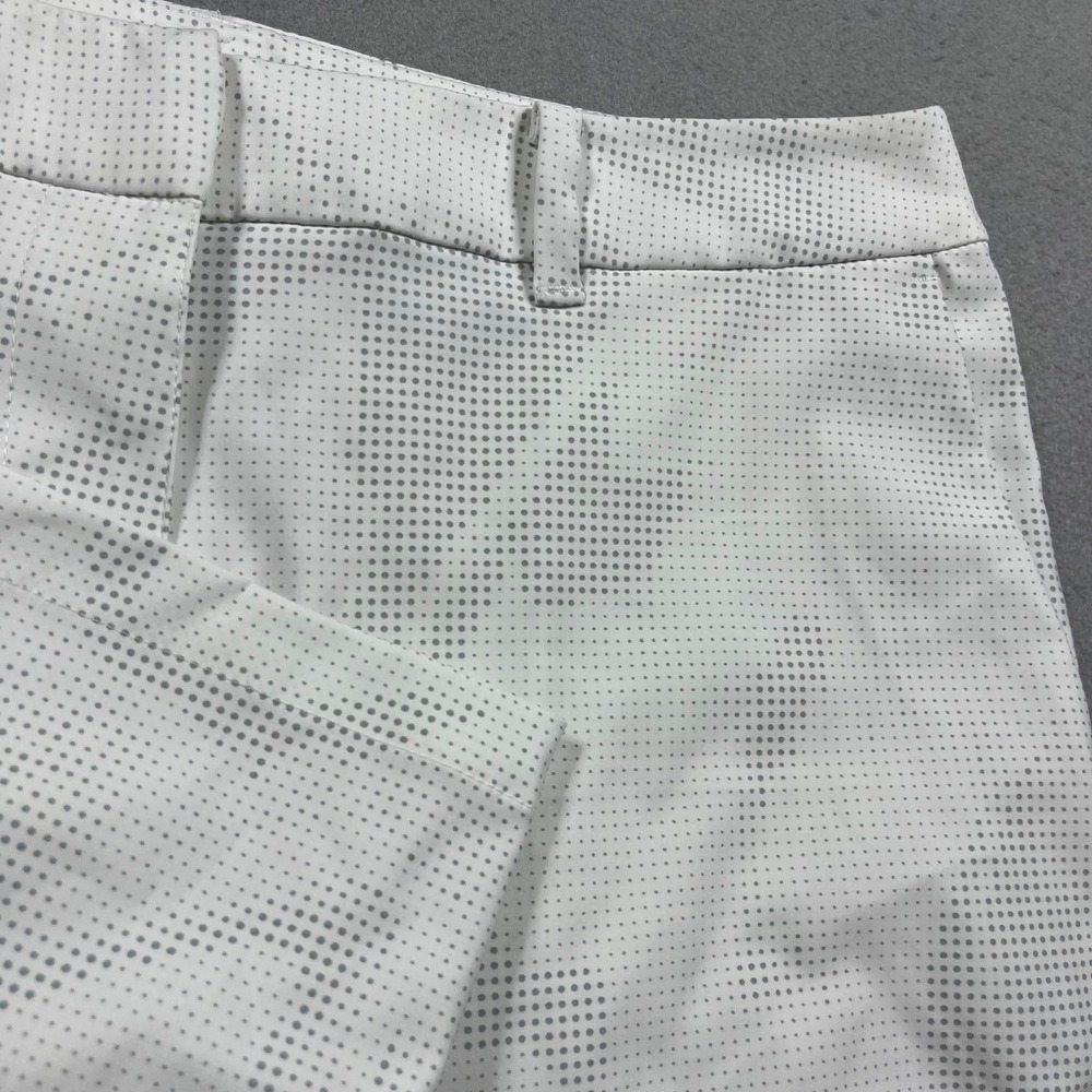 Nike Dri-FIT Womens Golf Shorts White Grey Dot Pattern Performance Size 6